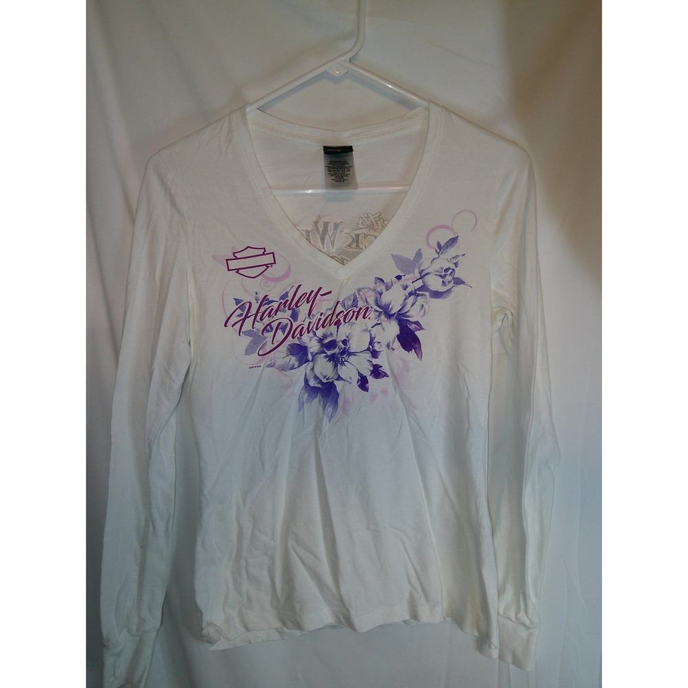2019 Harley Davidson Black Widow Charlotte Mermaid Purple Floral‎ Long Sleeve